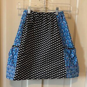 One of a Kind Dual Pattern Skirt With Pockets! (Cats and Sparkly Japanese Fans)